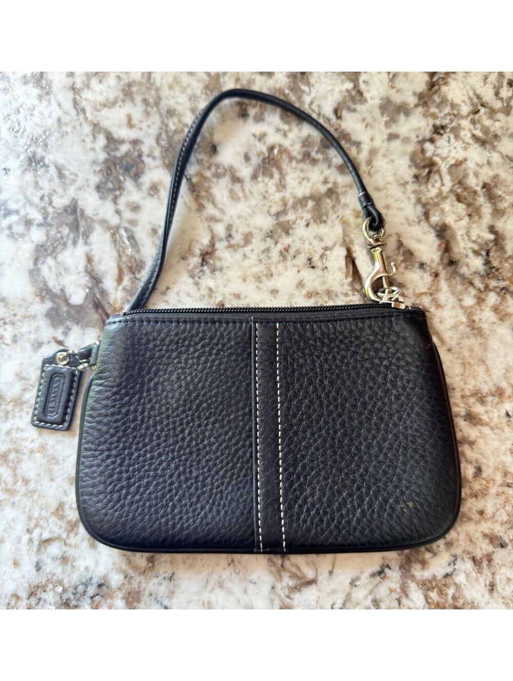 Coach pebbled black leather change purse Wristlet
